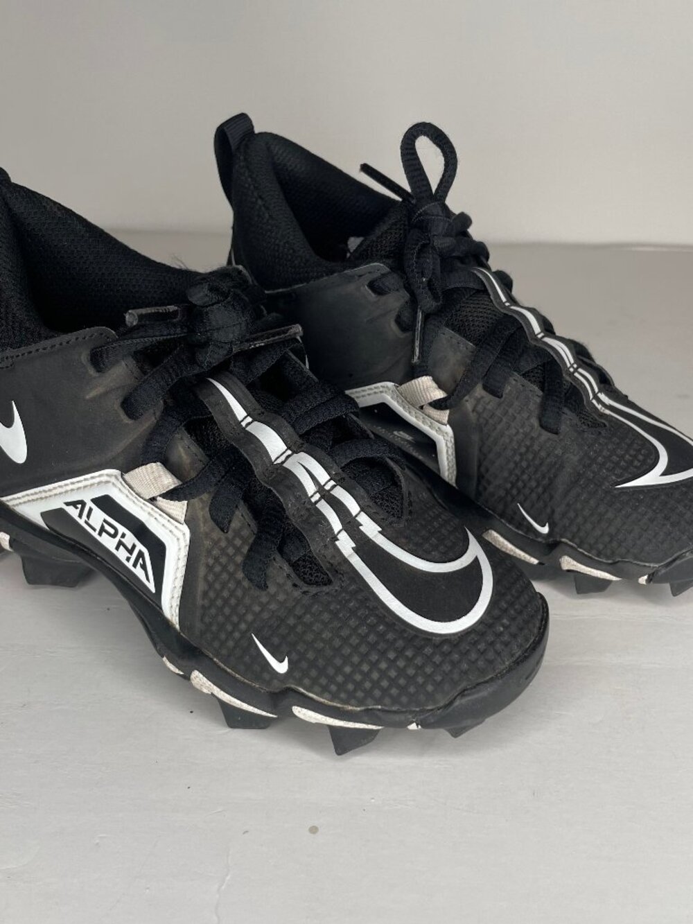 Nike Techwear Alpha Menace 3 Shark Black Football Cleats Youth Size 12C - Picture 5 of 10